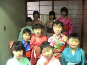 Picture of the kids in the tea ceremony club